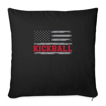 Kickball États-Unis - Housse de coussin décorative 45 x 45 cm - noir - Devant