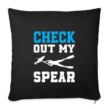 Spearfishing T-Shirt - Sofa pillowcase 17,3'' x 17,3'' (45 x 45 cm) - black - Front
