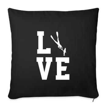 Spearfishing - Sofa pillowcase 17,3'' x 17,3'' (45 x 45 cm) - black - Front