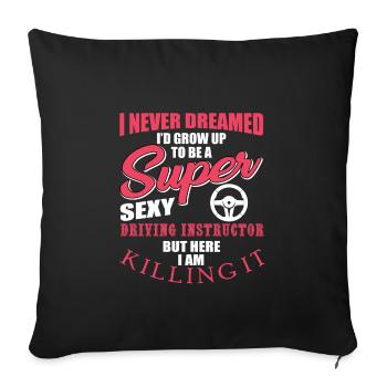 Instructeur de conduite - Housse de coussin décorative 45 x 45 cm - noir - Devant