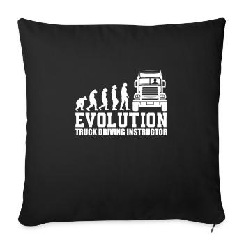 Instructeur de conduite de camion - Housse de coussin décorative 45 x 45 cm - noir - Devant