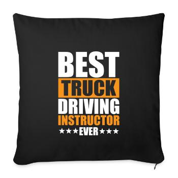 Meilleur instructeur de conduite de camion - Housse de coussin décorative 45 x 45 cm - noir - Devant