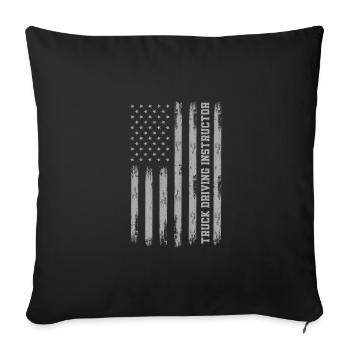 Instructeur de conduite de camions États-Unis - Housse de coussin décorative 45 x 45 cm - noir - Devant