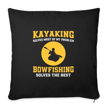 Kajakfahren Und Bogenfischen - Sofakissenbezug 45 x 45 cm - Schwarz - Vorne