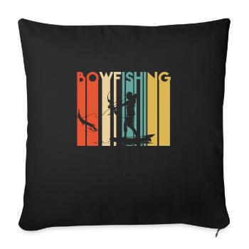 Retro Bogenfischen - Sofakissenbezug 45 x 45 cm - Schwarz - Vorne