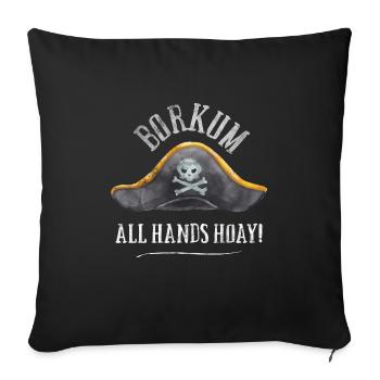 Borkum Toutes les mains Hoay Pirate - Housse de coussin décorative 45 x 45 cm - noir - Devant