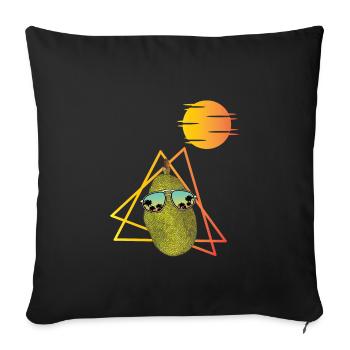 Retro 80s jackfruit - Sofa pillowcase 17,3'' x 17,3'' (45 x 45 cm) - black - Front