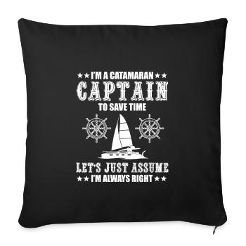 Catamaran Captain - Sofa pillowcase 17,3'' x 17,3'' (45 x 45 cm) - black - Front