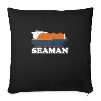 LNG tanker Seamann - Sofa pillowcase 17,3'' x 17,3'' (45 x 45 cm) - black - Front
