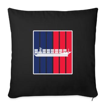 Porte-conteneurs - Housse de coussin décorative 45 x 45 cm - noir - Devant
