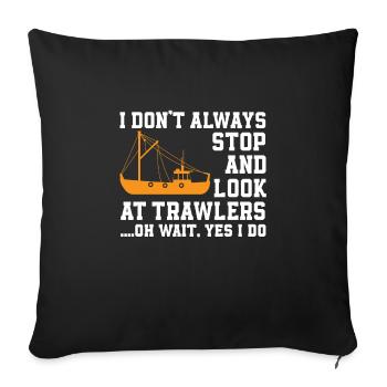 Fishing cutter lovers - Sofa pillowcase 17,3'' x 17,3'' (45 x 45 cm) - black - Front