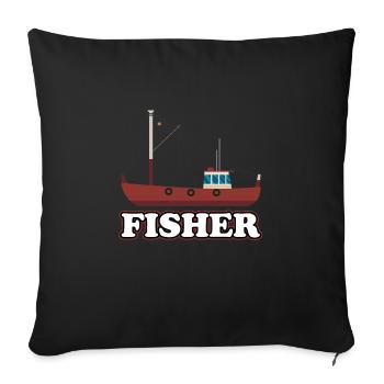 Fischer - Sofakissenbezug 45 x 45 cm - Schwarz - Vorne