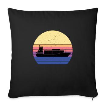 Feederschiff - Sofakissenbezug 45 x 45 cm - Schwarz - Vorne