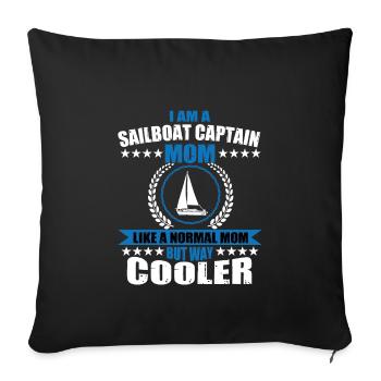 Funny sailboat captain-mother - Sofa pillowcase 17,3'' x 17,3'' (45 x 45 cm) - black - Front