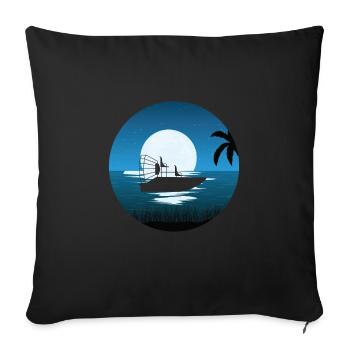 Cool Airboat T-shirt - Housse de coussin décorative 45 x 45 cm - noir - Devant