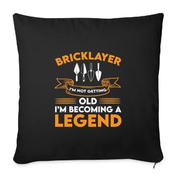 Funny mason legend t-shirt - Sofa pillowcase 17,3'' x 17,3'' (45 x 45 cm) - black - Front