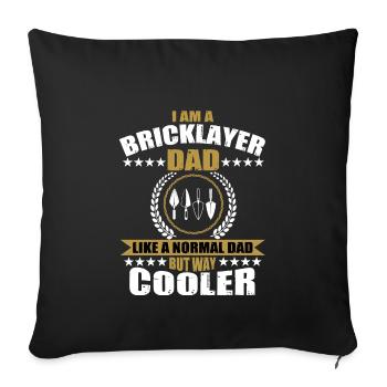 Drôle de Mason Papa T-Shirt - Housse de coussin décorative 45 x 45 cm - noir - Devant