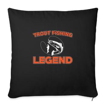 Forellenangler Legende - Sofakissenbezug 45 x 45 cm - Schwarz - Vorne
