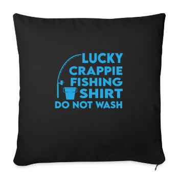 Lucky Crappie Fishing T-Shirt - Sofa pillowcase 17,3'' x 17,3'' (45 x 45 cm) - black - Front