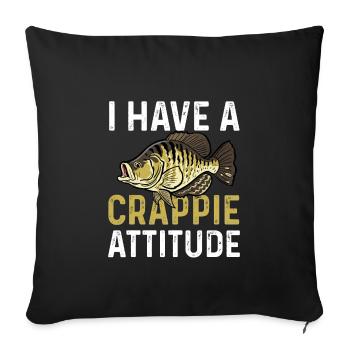 Funny Crappie Angler Shirt - Sofa pillowcase 17,3'' x 17,3'' (45 x 45 cm) - black - Front