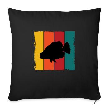 Crappie Fish Silhouette - Sofa pillowcase 17,3'' x 17,3'' (45 x 45 cm) - black - Front