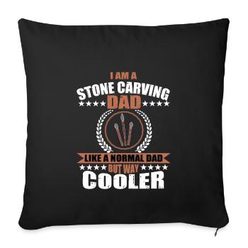 Stone Carving Dad Outfit Stone Carver Tools For - Sofa pillowcase 17,3'' x 17,3'' (45 x 45 cm) - black - Front