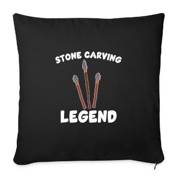 Funny stonemason legend - Sofa pillowcase 17,3'' x 17,3'' (45 x 45 cm) - black - Front