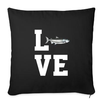 Dear Salmon - Sofa pillowcase 17,3'' x 17,3'' (45 x 45 cm) - black - Front