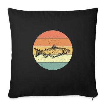 Saumon sauvage - Housse de coussin décorative 45 x 45 cm - noir - Devant