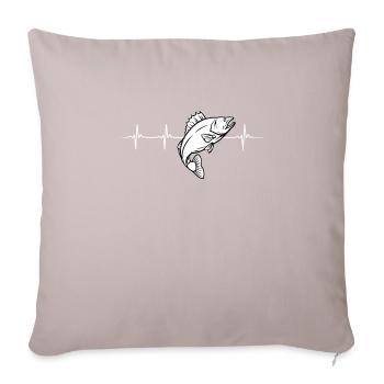 Walleye Fishing Heartbeat - Sofa pillowcase 17,3'' x 17,3'' (45 x 45 cm) - light taupe - Front