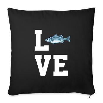 Cher perchoir rayé - Housse de coussin décorative 45 x 45 cm - noir - Devant