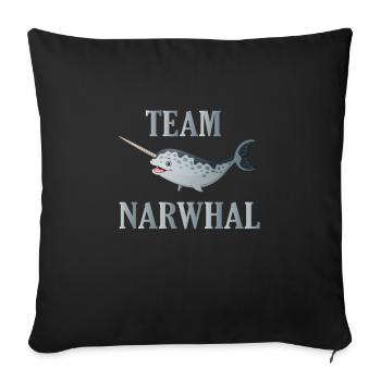 Team Narwal - Sofa pillowcase 17,3'' x 17,3'' (45 x 45 cm) - black - Front