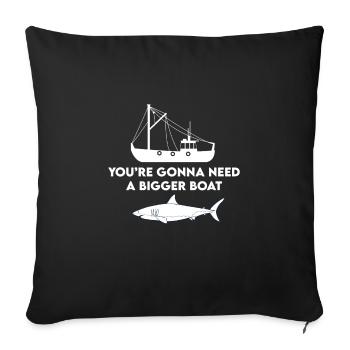 Drôle de conception de requin pour les propriétaires de bateaux - Housse de coussin décorative 45 x 45 cm - noir - Devant