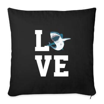 Dear Sharks - Sofa pillowcase 17,3'' x 17,3'' (45 x 45 cm) - black - Front