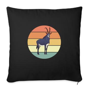 Cadeau rétro Antilope - Housse de coussin décorative 45 x 45 cm - noir - Devant