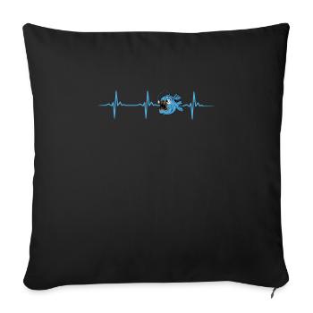 Cool Monkfish Heartbeat Design - Housse de coussin décorative 45 x 45 cm - noir - Devant