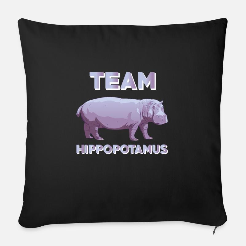 Team Nilpferd - Sofakissenbezug 45 x 45 cm - Schwarz