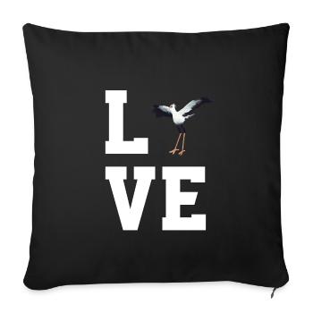 Cher Secrétaire Bird - Housse de coussin décorative 45 x 45 cm - noir - Devant