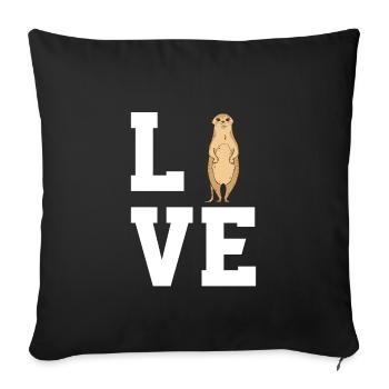 Dear Meerkats - Sofa pillowcase 17,3'' x 17,3'' (45 x 45 cm) - black - Front