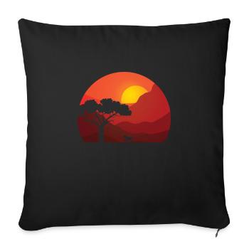 Baboon at sunset - Sofa pillowcase 17,3'' x 17,3'' (45 x 45 cm) - black - Front