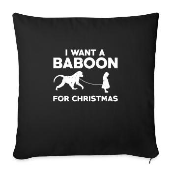 Baboon for Christmas - Sofa pillowcase 17,3'' x 17,3'' (45 x 45 cm) - black - Front
