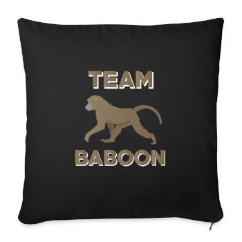 Team Baboon - Sofa pillowcase 17,3'' x 17,3'' (45 x 45 cm) - black - Front