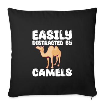 Funny Camel T-Shirt - Sofa pillowcase 17,3'' x 17,3'' (45 x 45 cm) - black - Front