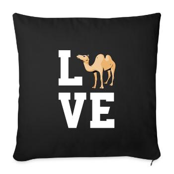 Dear Camels - Sofa pillowcase 17,3'' x 17,3'' (45 x 45 cm) - black - Front