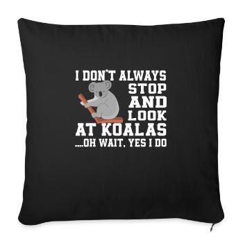 Funny Koala Bear - Sofa pillowcase 17,3'' x 17,3'' (45 x 45 cm) - black - Front
