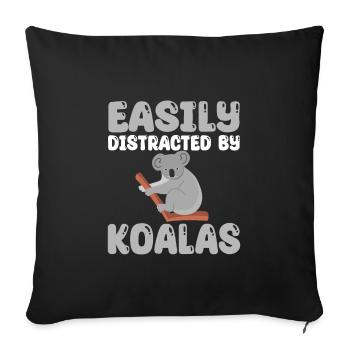 Funny Koala T-Shirt - Sofa pillowcase 17,3'' x 17,3'' (45 x 45 cm) - black - Front