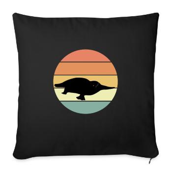 T-shirt d’ornithorynque rétro - Housse de coussin décorative 45 x 45 cm - noir - Devant