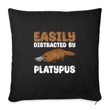 Cadeau d’ornithorynque - Housse de coussin décorative 45 x 45 cm - noir - Devant