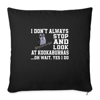 Drôle de dicton Kookaburra - Housse de coussin décorative 45 x 45 cm - noir - Devant
