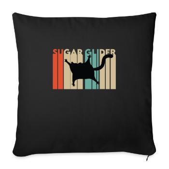 Kurzkopfgleitbeutler Retro Geschenk - Sofakissenbezug 45 x 45 cm - Schwarz - Vorne